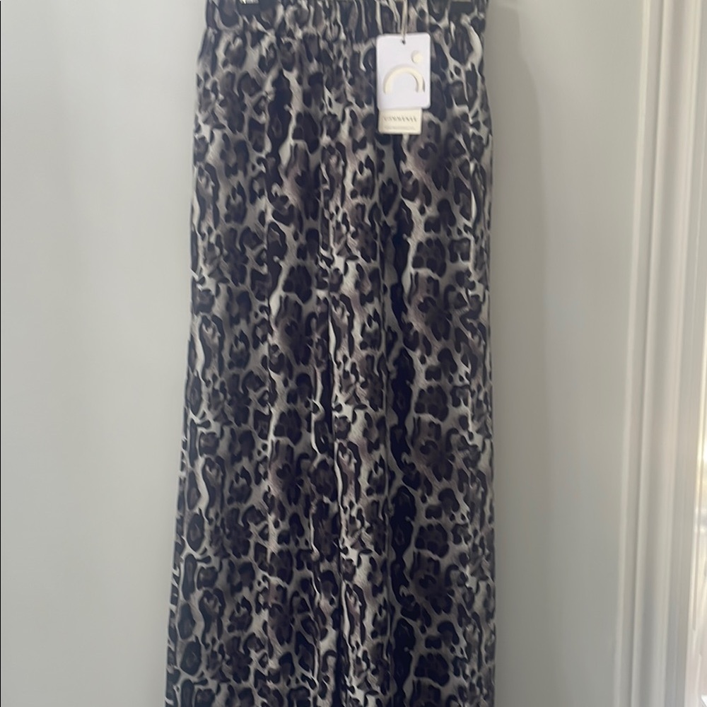 Commense Leopard Print Maxi Pants
